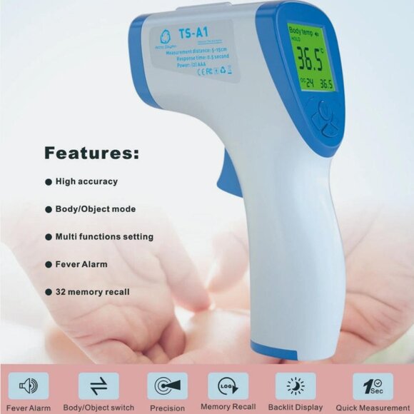 Digital LCD Infrared Thermometer Non-contact Forehead Baby Adult Temperature Gun - Picture 3 of 5